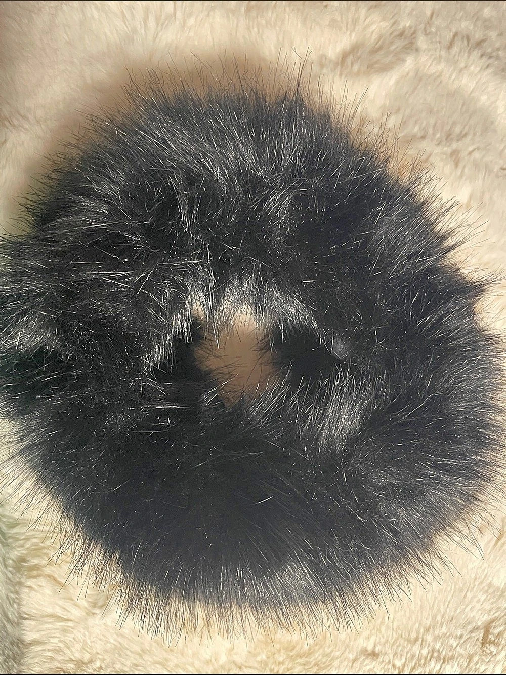 Black Faux Fur Headband/open hat